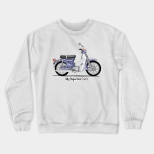 Drawing of Retro Motorcycle Honda Cub C90 Crewneck Sweatshirt